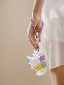 Magic Cube Pill Box Keychain | Magnetic Magic Cube Pill Storage Box, Suitable For Travel And Daily Use | Portable Mini Pill Box With Key Ring | Safely Store Pills And Vitamins (1pc) - Multicolor - View 11
