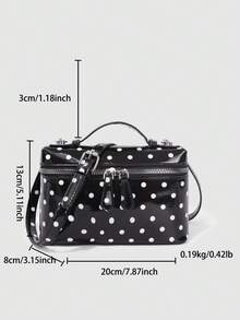 Dedoo Solid Color Litchi Texture PU Square Women's Crossbody Bag Small Wallet Daily Fashion Accessory - Black - View 5