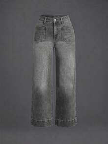 New Women's Washed Capri Length Jeans, Fashionable And Sexy Pants Casual Spring - Grey - View 5
