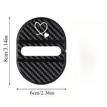 Car Door Lock Shock Absorber Cover, Heart-Shaped Design With Carbon Fiber Texture, Shock-Absorbing, Noise-Reducing, Sound-Insulating, Rust-Proof And Sealing Cushioning - Heart-shaped Shock Absorber Sleeve - View 3