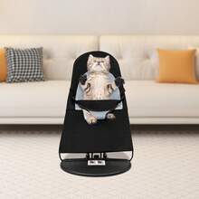 RibasuBB Portable Foldable Pet Rocking Chair Bed For Medium Dogs & Cats Up To 33 Lb, Breathable Mesh, Adjustable Height, Safety Buckle - one-size - View 2