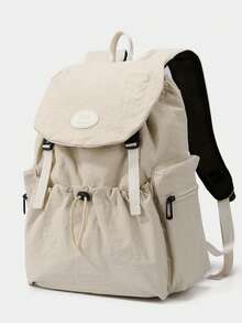 LECEY Women's Middle School High School College Student Large Capacity Backpack - White - View 5