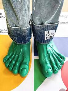 1 Pasang Sandal Kaki Besar Lucu, Sandal Jepit Jari Kaki Berwarna-warni untuk Lelucon, Perlengkapan Kostum Pesta Liburan - View 3