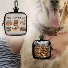 1pc Dog Print Dog Treat Bag Pet Training Set With Hook And Zipper - Pet Poop Bag, Puppy Pet Training Walking Bag - Multicolor - View 3