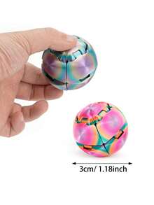 1Set1pcs Portable Transformable Gear Rotation Ball Gradient Metallic Fidget Toy Handheld Anti-Stress Sensory Toy To Release Negative Emotions For Young Adults(Random Color) - Multicolor - View 4