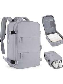 Multifunctional Travel Backpack, Waterproof, With Different Compartments, For School Or Travel - Beige - View 1