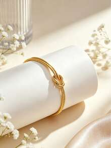 Juego de 3 piezas de joyería de acero inoxidable de estilo elegante para mujer con trébol de vidrio en forma de lágrima incrustado, adecuado para uso formal, ir al trabajo, regalos de cumpleaños y aniversario para esposa/madre - Amarillo Oro - Ver 10