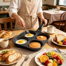 High-Quality Non-Stick Egg Pan, Suitable For Eggs, Burgers And Omelets - Heat-Resistant Wooden Handle, Easy Food Release, Easy To Clean - Ideal Choice For Home Kitchen Cooking - View 4