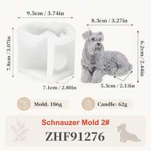 Schnauzer Dog Candle Silicone Mold 3D Animal Shape DIY Resin Mold Handmade Craft Tool For Candle Making Home Decor Gift For Dog Lovers Pet Lover Artistic Sculpting Mold - Schnauzer - View 9