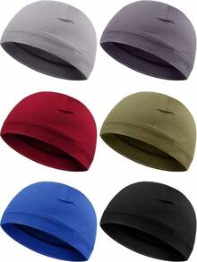 Syhood - Gorros de algodón para hombre, 6 piezas, gorras de cráneo, gorros de dormir, multifuncionales, para hombres y mujeres - Colores vintage - Ver 2