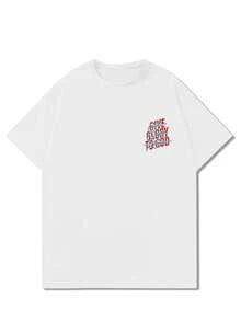 Men's "Give Glory To God"  Slogan Print Fashion T-Shirt - 白色 - 查看 2