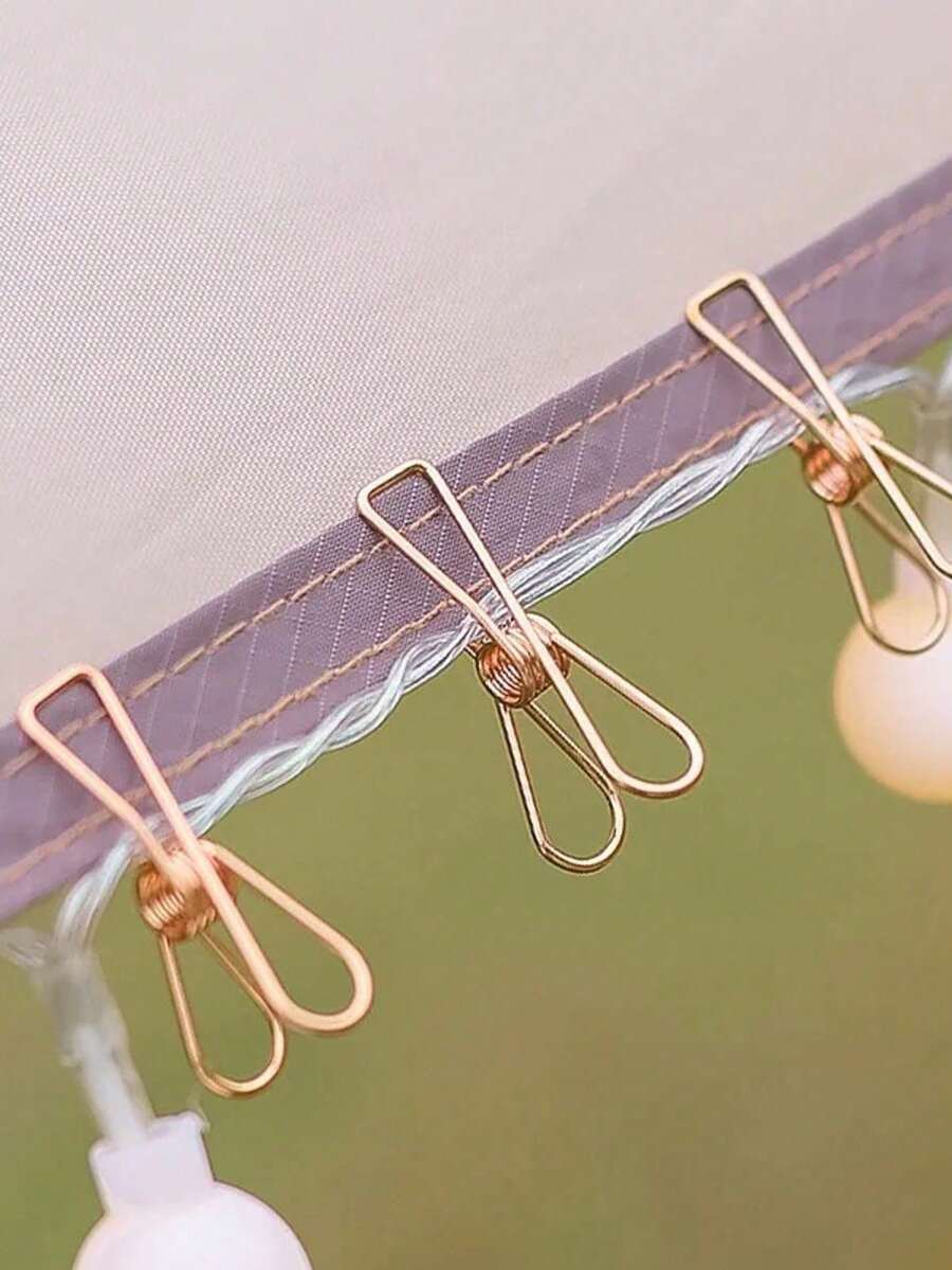 Tent Light String Fixing Clips, Hollow Binding Straps, Food Sealing Bags, Outdoor Camping Sunshade Tent Metal Frame Buckles - Multiple Styles - View 1