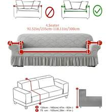 1 Buah Sarung Sofa Dekoratif Elastis Anti Selip dari Kain Fleece, Motif Awan Kecil Abu-abu Muda Ukiran Jacquard, Ramah Hewan Peliharaan, Anti Kotoran, Anti Debu, Cocok untuk Sofa 1/2/3/4 Dudukan, Sepanjang Musim - Light Grey - View 15