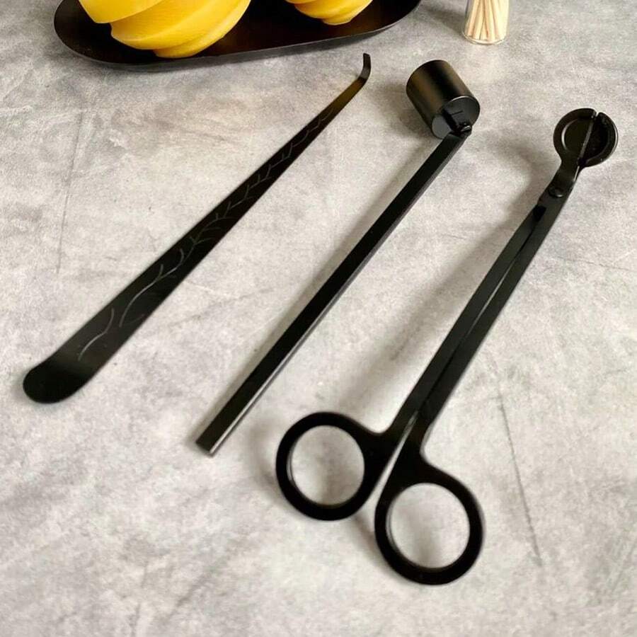 3 Buah atau 1 Set Alat Pemadam Sumbu Lilin Stainless Steel Hitam, Set Alat Penutup Lilin Stainless Steel, Pemangkas Sumbu Lilin, Alat Penutup Pemadam Lilin, Pencelup Sumbu Lilin, Untuk Pecinta Lilin, Set Aksesori Lilin untuk Penggunaan Sehari-hari - beraneka warna - View 1