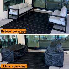 2-Seater Outdoor Sofa Cover, Durable Material, Suitable For All Seasons, UV Resistant, Perfect For Your Outdoor Bench, Sofa And 2-Seater Chair - Black - View 5