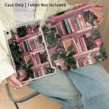 書籍、書架、植物、盆栽圖案彩繪效果平板保護殼附支架，相容 Honor 8/9/10/X8/X8A/X9/X8Pro/X9Pro、MatePad SE 11 吋/MatePad 11 吋/11.5 吋、MatePad Pro、Apple 10代/11代 2025 (A16)、Galaxy Tab A7/A9 及其他熱門機型 - 款式14 - 查看 5