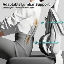 TRALT Sillas de Escritorio - Silla Ergonomica Escritorio - Sillas Ejecutiva para Escritorio con Soporte Lumbar - Silla Ergonomica de 330 Libras - Silla de Oficina Gamer para Casa (Azul Profundo) - BLANCO - Ver 8