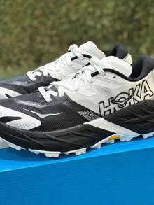 HOKA ONE ONE 男款夏季新款 Speedgoat 7 越野跑鞋，全地形透氣抓地跑鞋 - 男款黑白 - 查看 11
