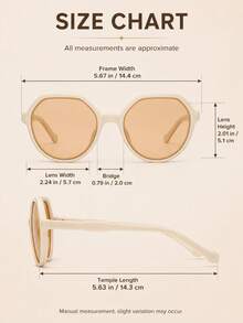 Lunettes de mode géométriques crème pour femmes – Verres teintés thé surdimensionnés, lunettes de mode légères de style rétro pour un port quotidien - A - Voir 4
