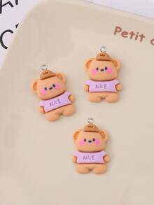 10/20/100pcs Cartoon Resin Bear Pendant Handmade DIY Necklace Earrings Phone Chain Jewelry Making Charm - Brown - View 5