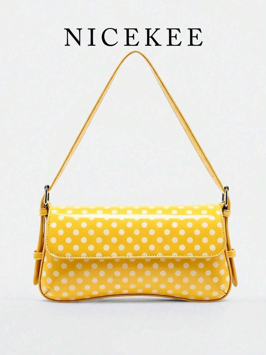 Fashionable Minimalist Versatile Solid Color Baguette Bag, Elegant Elegant Exquisite Underarm Bag, Suitable For Commuting And Daily Outings - Multicolor - View 1