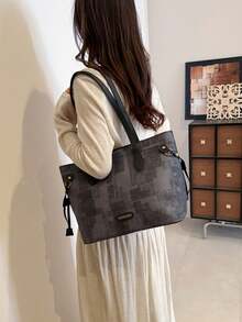 Vintage Commuter Large Capacity Underarm Bag For Women 2026 New Fashion Shoulder Bag Minimalist Personalized Handheld Tote Bag - Black - View 2
