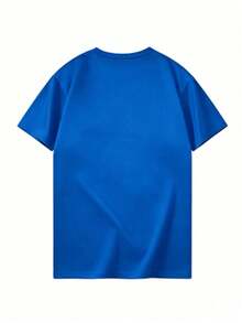 Camiseta azul mujer holgada con estampado de limones en cuenco rayado y texto Limoncello La Dolce Vita, tela ligera transpirable, camiseta casual de estilo italiano verano - Azul - Ver 2