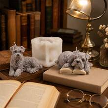 Schnauzer Dog Candle Silicone Mold 3D Animal Shape DIY Resin Mold Handmade Craft Tool For Candle Making Home Decor Gift For Dog Lovers Pet Lover Artistic Sculpting Mold - Schnauzer - View 3