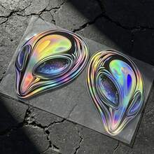 全息外星人頭車貼 銀河之眼乙烯基貼紙，適用於汽車窗戶與筆電 - A - 查看 3
