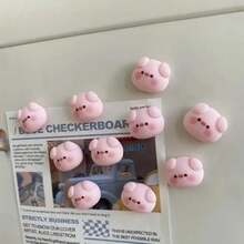5/10/15pcs Cartoon Pig Fridge Magnets, Cute Animal Fridge Magnets, Suitable For Office Desk Accessories, Storage Cabinets And Dishwashers, Home Decor Room Decor Kitchen Decor Kitchen Essentials, Mother's Day Christmas Gifts - Multicolor - View 6