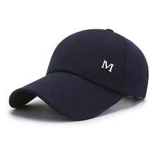 1件中性款純色M Logo棒球帽，大尺寸寬帽簷，時尚簡約設計，適合日常、戶外、街頭穿搭、旅行 - 彩色 - 查看 5