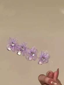 4/6/10件裝仙女紫色花朵髮夾，甜美可愛側邊夾，瀏海夾，度假髮飾，芭蕾風Y2K - 紫色 - 查看 10