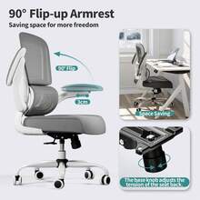 TRALT Sillas de Escritorio - Silla Ergonomica Escritorio - Sillas Ejecutiva para Escritorio con Soporte Lumbar - Silla Ergonomica de 330 Libras - Silla de Oficina Gamer para Casa (Azul Profundo) - BLANCO - Ver 7