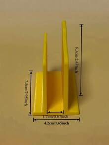 1pc Computer Folder Shaped Bookshelf, Minimalist 3D Printed Multi-Scenario Vertical Stand, Portable Laptop, Books, Textbooks, Assignments, Suitable For Student Desk Desktop Decoration. Teacher Gifts Thank You, School Supplies, Classroom, Christmas, Stationery Supplies - Yellow - View 2
