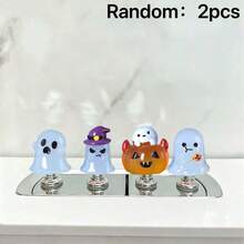 1/2Pcs Random Halloween Toilet Flush Buttons, Cute Ghost Pumpkin Witch Decorative Toilet Press Knob, Nail Friendly Bathroom Tank Accessories - Multicolor - View 11