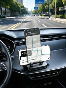 1pc 2-In-1 Car Phone Holder & Parking Number Plate, 360° Rotatable, Adhesive Dashboard Mount, Anti-Shake Universal Car Navigation Bracket - Multicolor - View 2