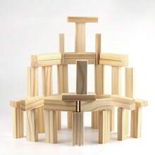 疊疊樂 Jenga 疊疊塔平衡遊戲，多米諾木塊經典木製倒塔積木，適合派對聚會的多人對戰遊戲，刺激的遊戲之夜 - 彩色 - 查看 3