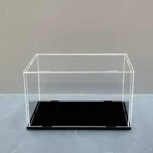 Acrylic Display Case With Black Base - Dustproof Clear Display Cabinet For Collectibles, Action Figures, Models, And Toys - Easy Assembly Storage Box - Black - View 8