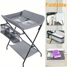 Folding Table With Storage Organizer - Gray - View 9