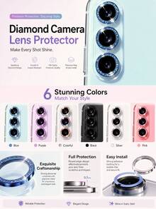 Arvin Camera Lens Protector Film, Compatible With Galaxy S26 Ultra S26 Plus S26 S25 Ultra S25 Plus S25 FE S24 Ultra S24 Plus S24 A57 A37 Galaxy Z Flip7 Flip6 Flip5 Fold7 Fold6 Fold5, 1 Set - Purple - View 9