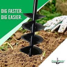 Power Planter Auger Drill Bit Extension 7" X 28" With 1_2" Non-Slip Hex Drive U2014 Garden Auger For Planting Gallon Potted Plants And Post Holes U2014 Garden Digging Tool For Dirt, Sand, Soil &Amp; Clay - White - View 4