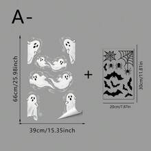 1 Set Of Halloween Window Stickers, Featuring A Ghostly Black Cat Design. Made Of Vinyl With Electrostatic Properties, Suitable For Living Room And Office Windows, Holiday Party Decorations. Reusable. - Multicolor - View 14
