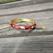 1pc Fashionable New Bohemian Style Gold-Plated Floral Enamel Bracelet, Suitable For Women And Girls (Due To Enamel, Color May Vary Slightly Under Different Lighting) - Small Flower Bracelet - View 39