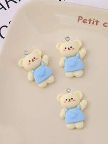 10/20/100pcs Cartoon Resin Bear Pendant Handmade DIY Necklace Earrings Phone Chain Jewelry Making Charm - Brown - View 2