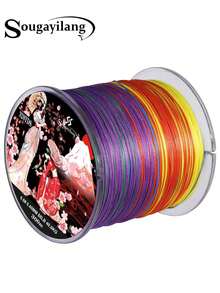 SOUGAYILANG Línea de pesca trenzada de 8 hebras 100m 300m Línea de pesca de carpa de múltiples hebras Línea PE 22-88lb Resistente al desgaste Accesorios de pesca - Multicolor - Ver 11