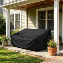 2-Seater Outdoor Sofa Cover, Durable Material, Suitable For All Seasons, UV Resistant, Perfect For Your Outdoor Bench, Sofa And 2-Seater Chair - Black - View 7