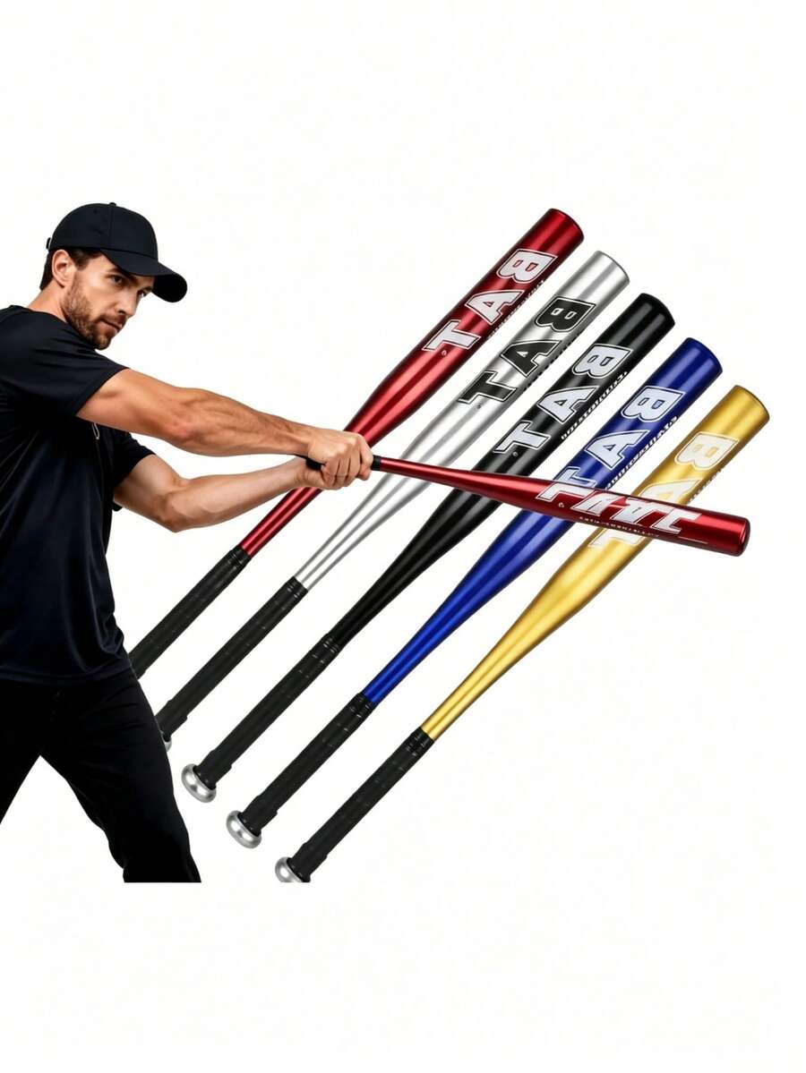 Aluminum Alloy Baseball Bat, Lightweight Non-slip Metal Softball Bat, Outdoor Training & Self-defense Gear for Youth, Adults, Beginner Players - لون عشوائي - مشاهدة 1
