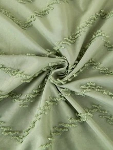 1件綠色條紋簇絨裝飾抱枕套（不含填充物），現代風居家沙發靠墊套，適用於客廳、臥室、汽車、日常使用，床上沙發裝飾枕套 [不含枕芯] - 綠色 - 查看 5