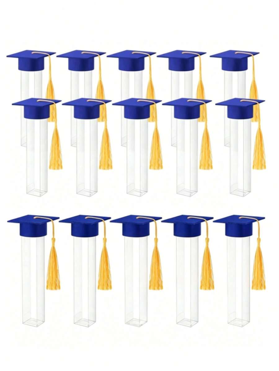 24pcs/12pcs/1pc 2026 Graduation Candy Jar Gift Set, Includes Mini Graduation Cap And Candy Box, Suitable For 2026 Adult Graduation Party Guests, DIY Graduation Party Supplies, Graduation Candy Box, Graduation Cap Jar Container DIY Graduation Party Favors - Multicolor - View 1