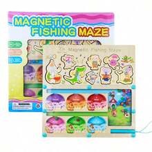 Multifunctional Wooden Magnetic Bead Maze Toy, Fruit Shape Matching, Tangram, XO Chess, Counting Color Sorting Game, Toddler Educational Toy For Concentration & Hand-Eye Coordination - Multicolor - View 17